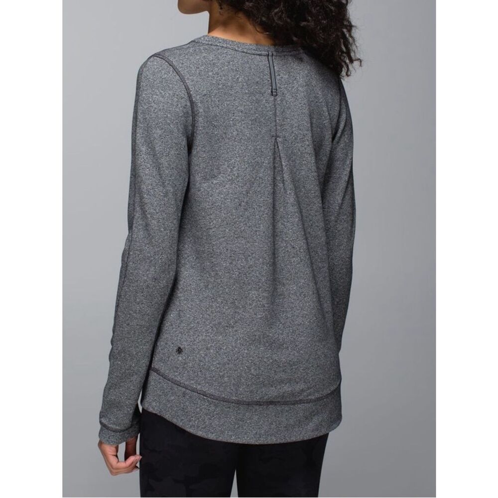 Lululemon Exhalation Pullover II Sz 8 / M Heathered Speckled Black
